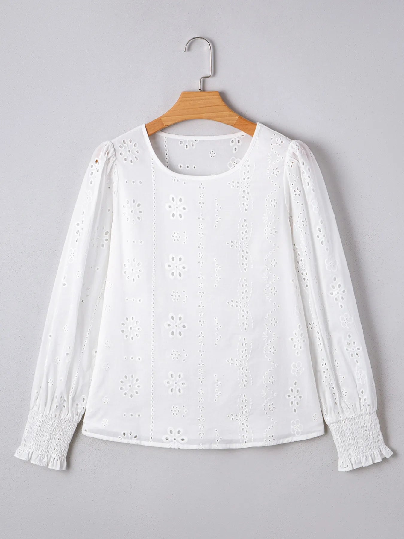 Eyelet Long Sleeve Blouse -