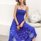 Smocked Printed Tube Midi Dress | AdoreStarr
