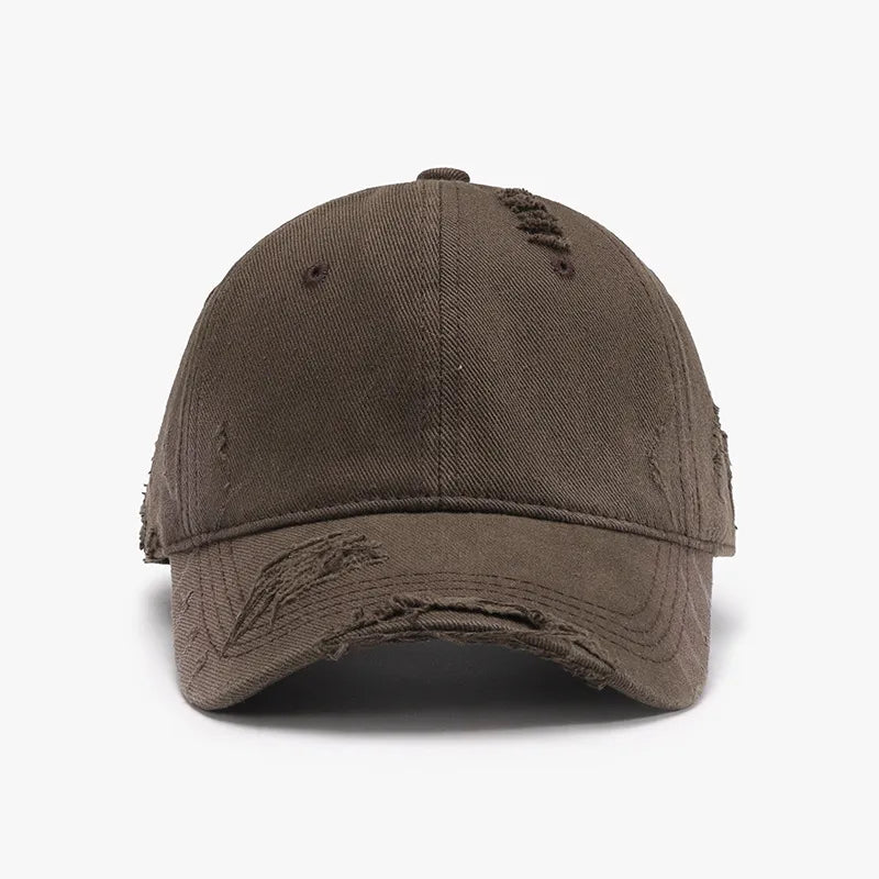 Distressed Adjustable Cotton Hat - Mocha One Size