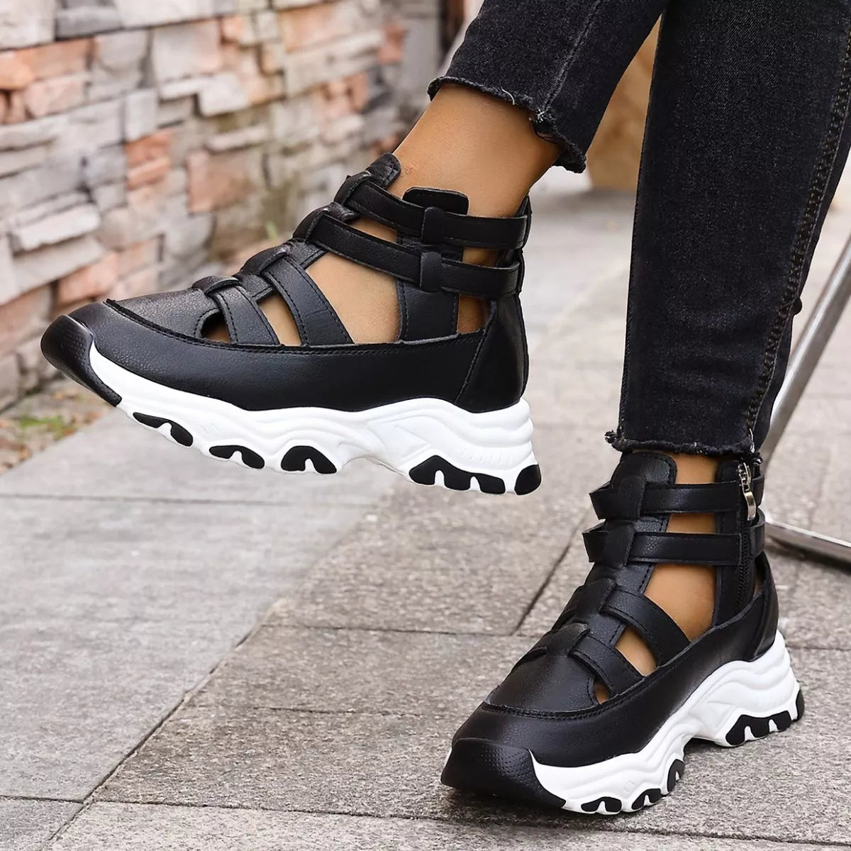 Cutout Platform Sneakers -