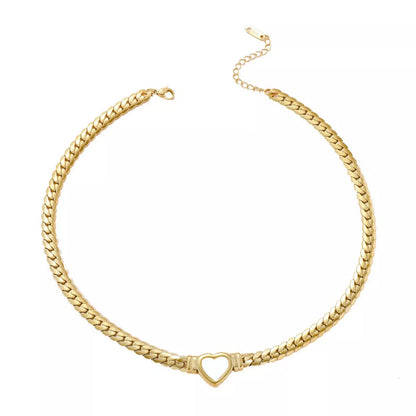 18K Gold-Plated Chain Heart Necklace -