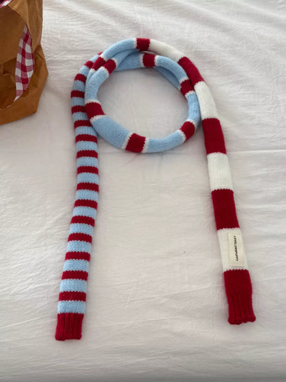 Striped Knitted Warm Scarf -