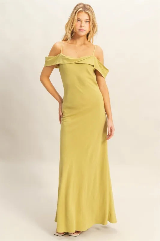 Flattering Fit Cami Maxi Dress - Yellow