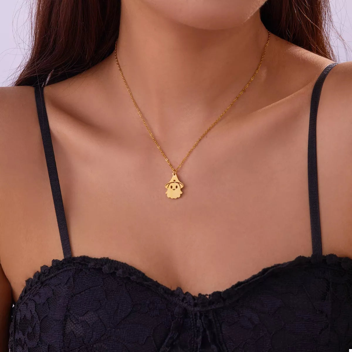 Ghost Pendant Necklace -