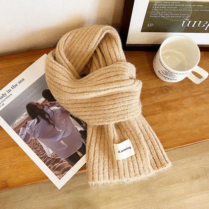 Soft Knit Winter Scarf - Khaki One Size