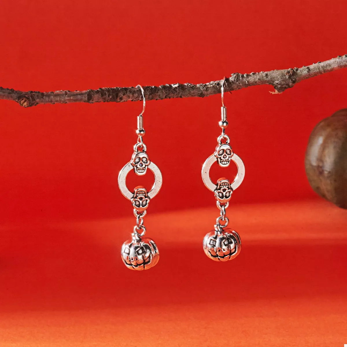 Halloween Pumpkin Dangle Earrings -