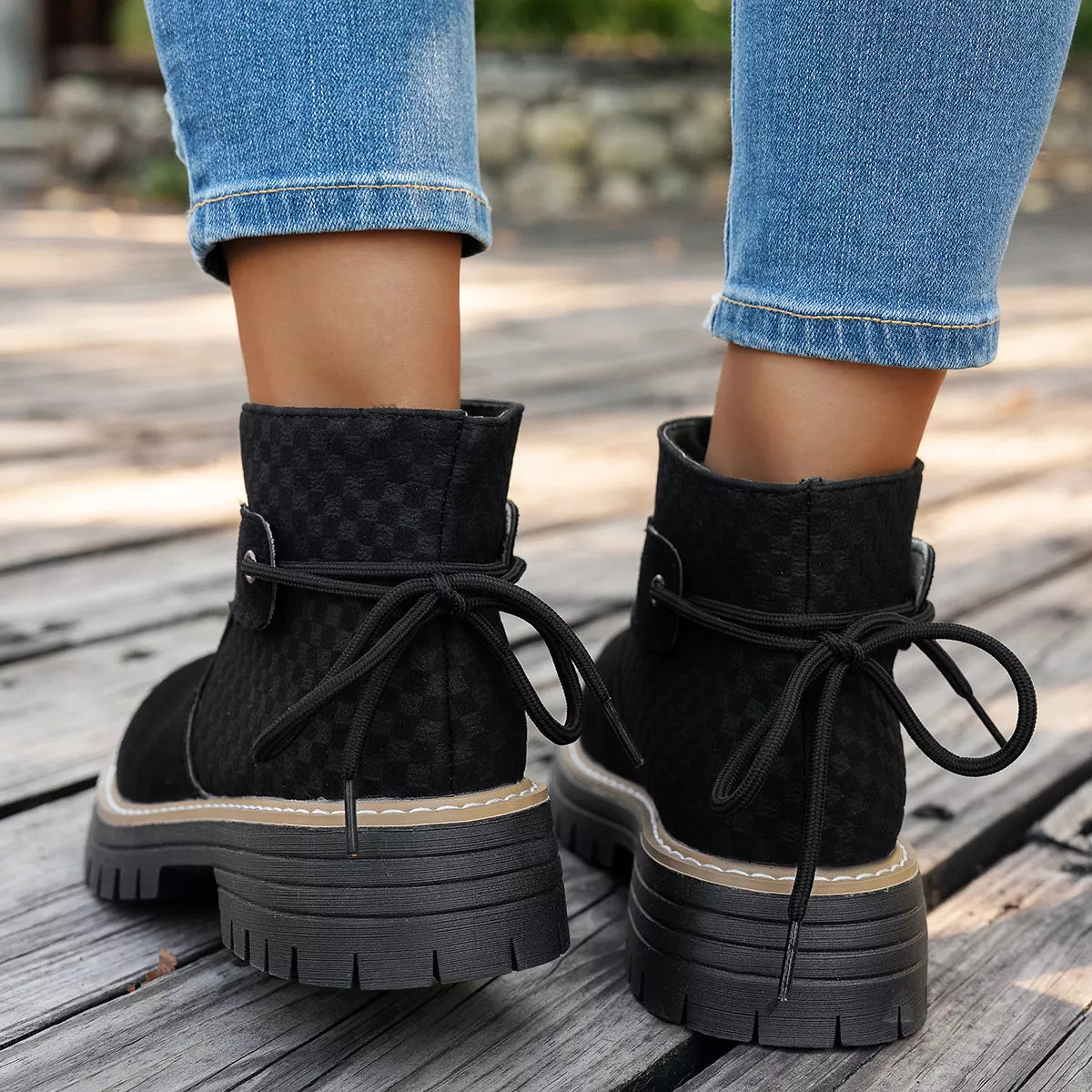 Block Heel Ankle Boots -