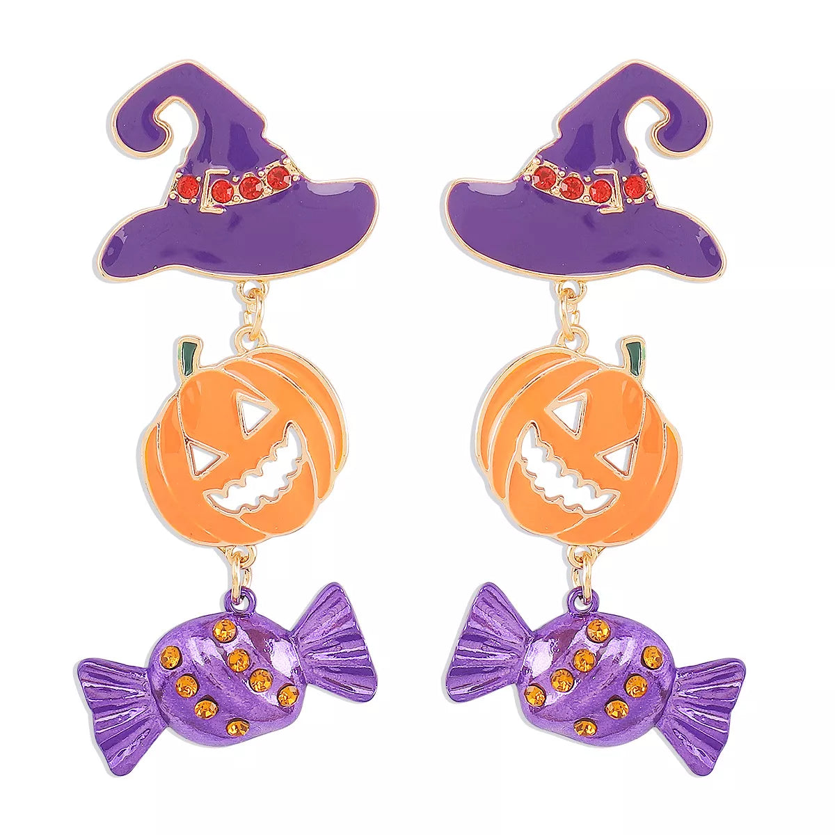 18K Gold-Plated Alloy Pumpkin Earrings -