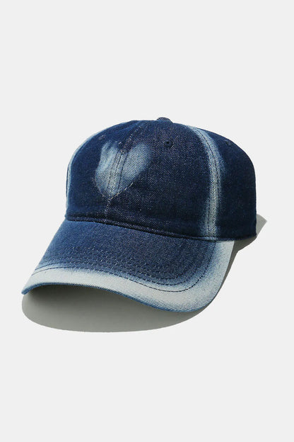 Heart Cotton Baseball Cap - Navy One Size