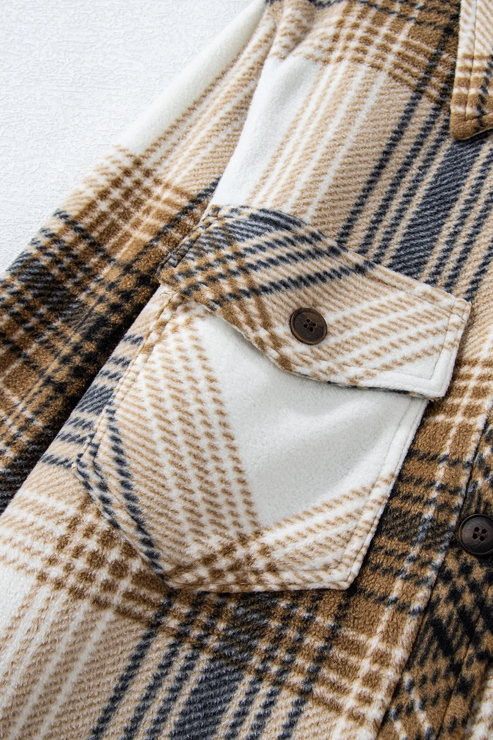 Plaid Button Up Long Sleeve Shacket -