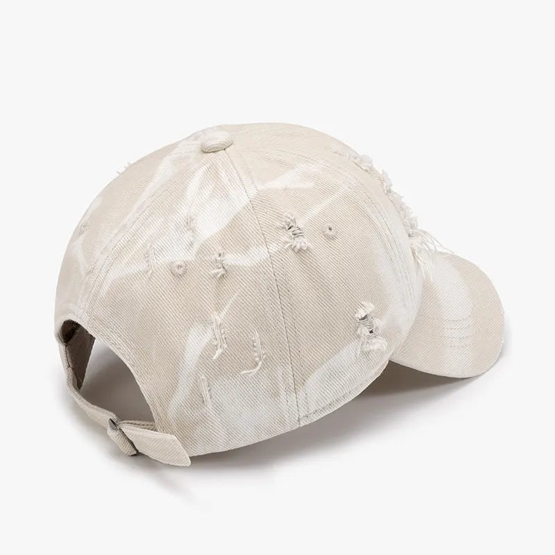 Distressed Adjustable Cotton Baseball Cap -
