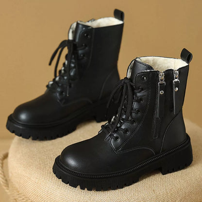 Lace-Up Ankle Combat Boots -