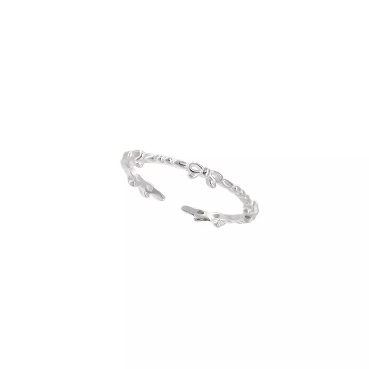 925 Sterling Silver Bow Open Ring -