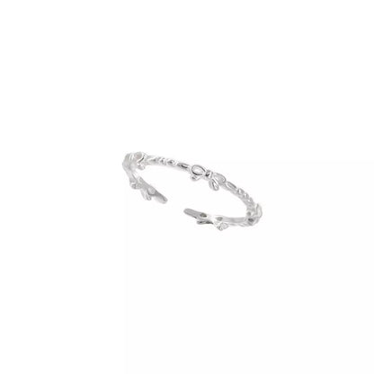 925 Sterling Silver Bow Open Ring -