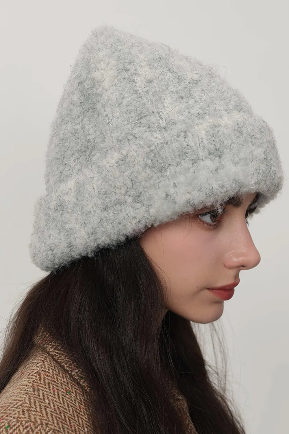 Solid Color Thermal Knit Hat - Gray One Size