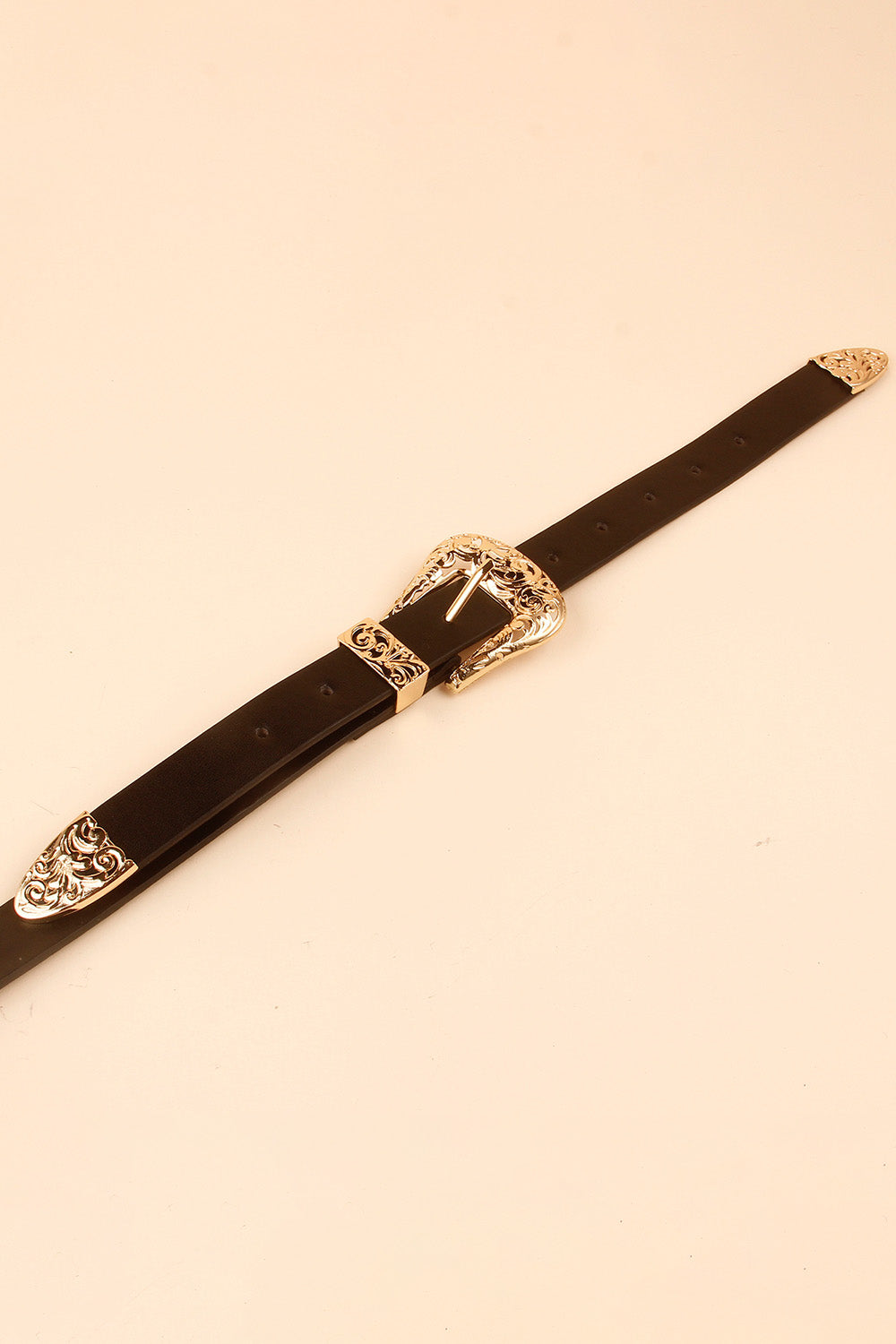 Double Buckle PU Leather Belt -