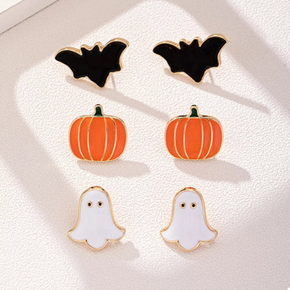 3-Pair Halloween Stud Earrings -