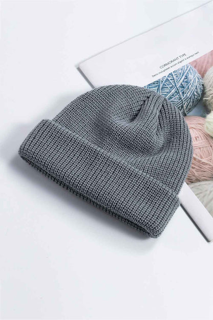 Cozy Rib-Knit Cuff Beanie - Gray One Size
