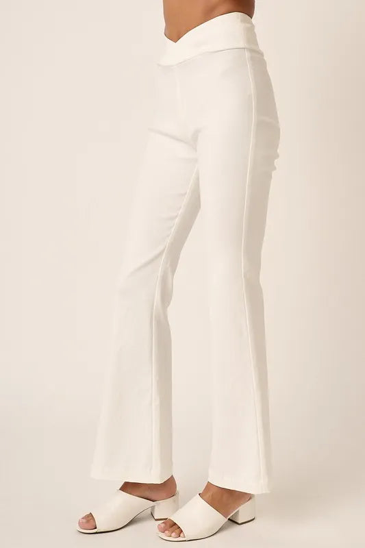 Surplice V-Waist Flare Pants -