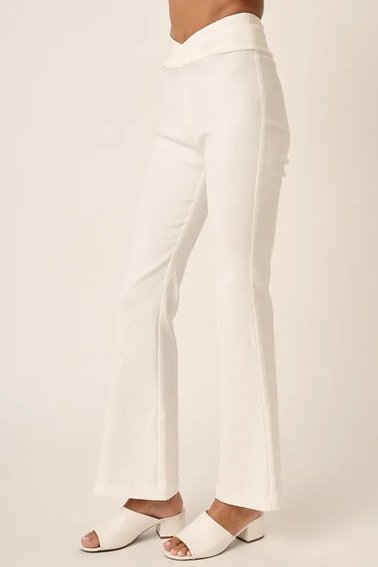 Surplice V-Waist Flare Pants -