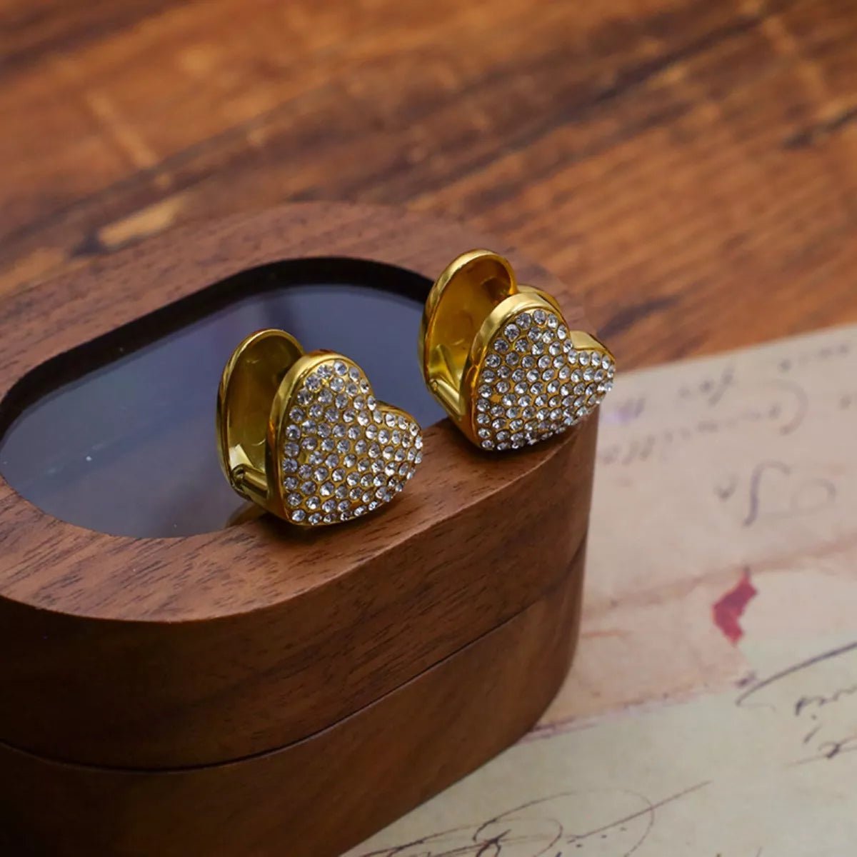 Heart-Shaped Stud Earrings -