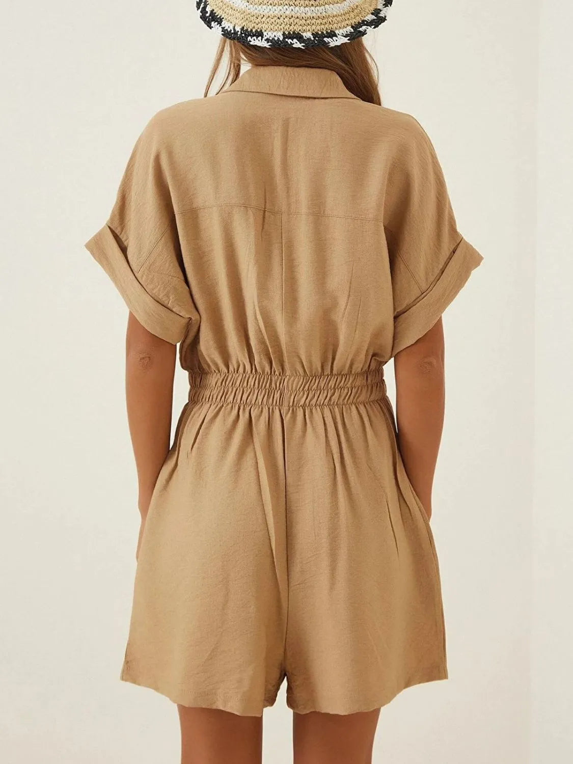 Johnny Collar Short Sleeve Romper -