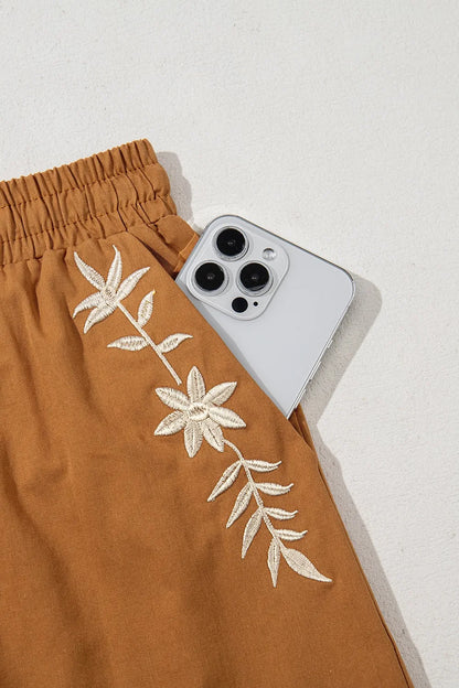 Boho Tasseled Elastic Waist Casual Shorts -