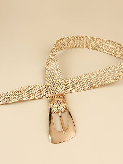 Irregular Buckle Braid Belt -