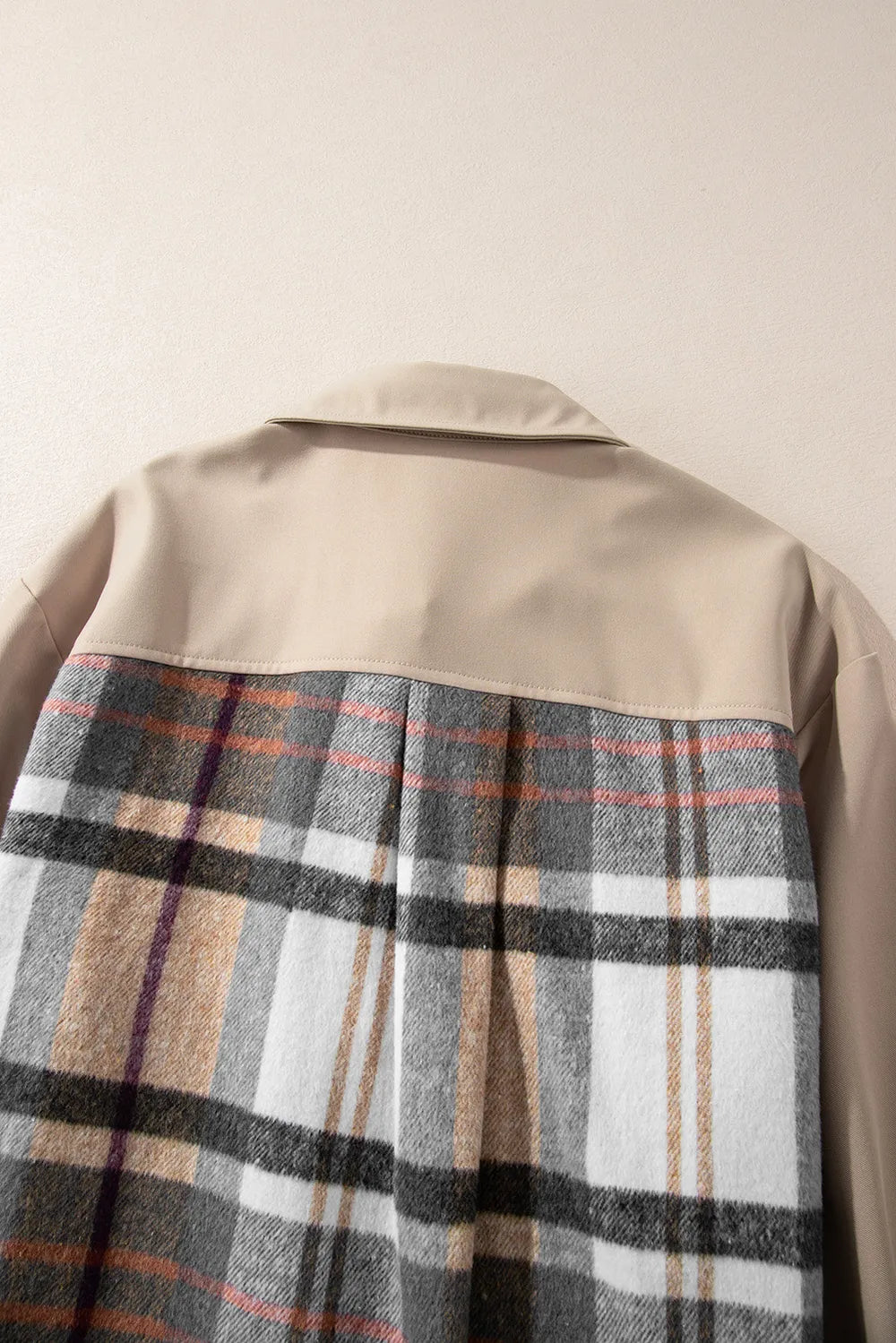 Pocketed Plaid Long Sleeve Mini Shirt Dress -