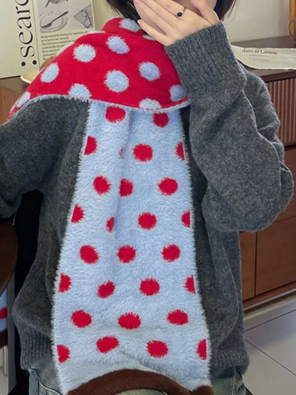Fuzzy Polka Dot Scarf -