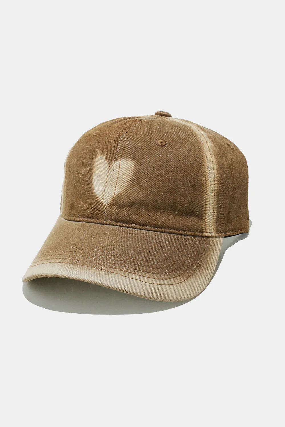 Heart Cotton Baseball Cap - Caramel One Size