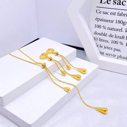 Teardrop Pendant Necklace and Earrings Jewelry Set -