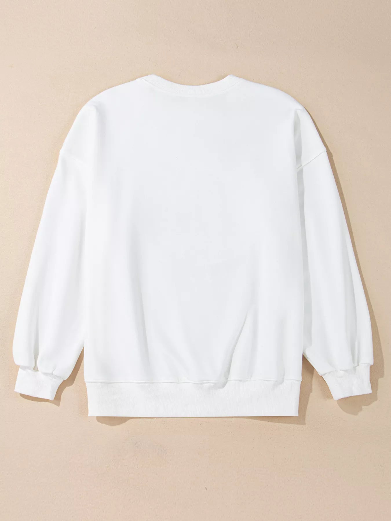 Pumpkin Patched Pattern Long Sleeve Sweatshirt - White
