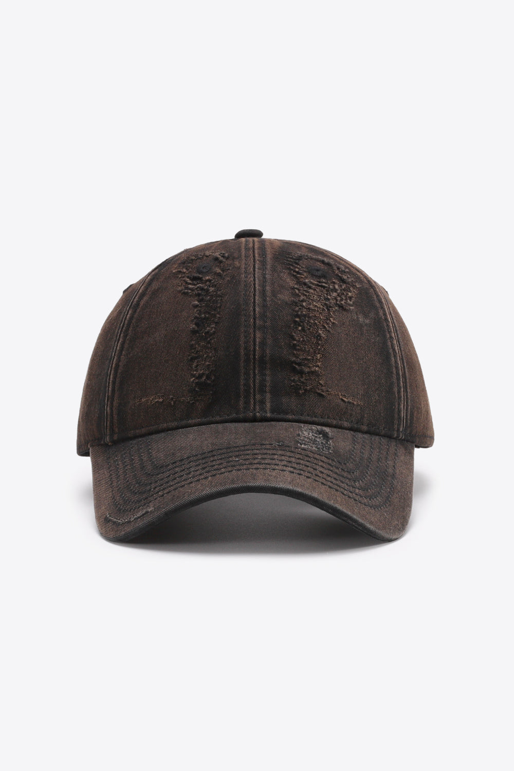 Distressed Adjustable Baseball Cap - Black One Size