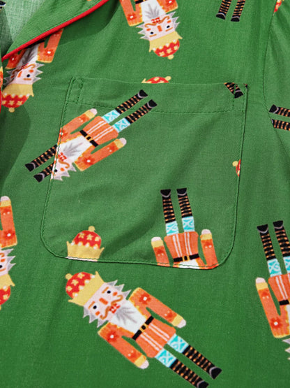 Nutcracker Button Up Top and Shorts Lounge Set -