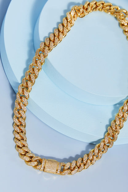 Brass Curb Chain Necklace -