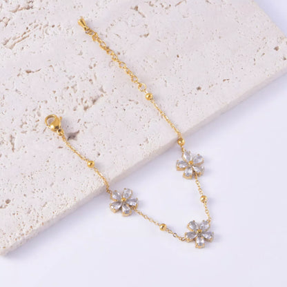 Gold-Plated Flower Jewelry Set -