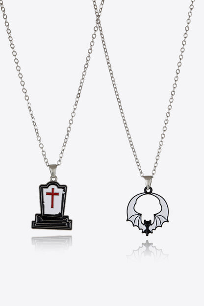 Two-Piece Halloween Theme Necklace Set - Style E One Size