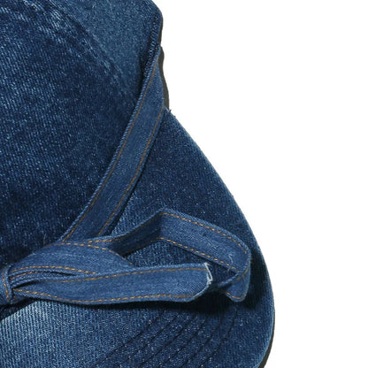 Washed Bow Denim Baseball Cap -