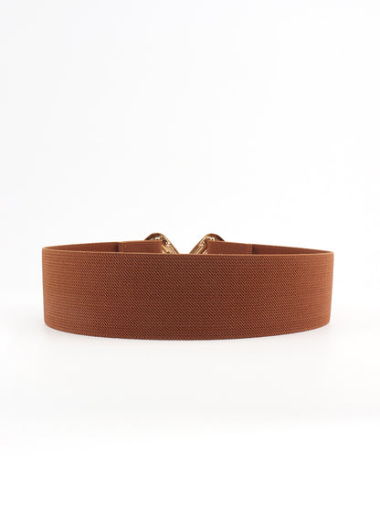Geometric Buckle Elastic Wide Belt -