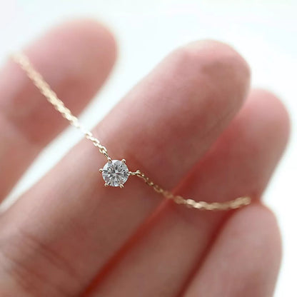 Sterling Silver Zircon Necklace -