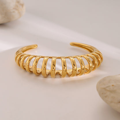 18K Gold-Plated Stainless Steel Cutout Bracelet