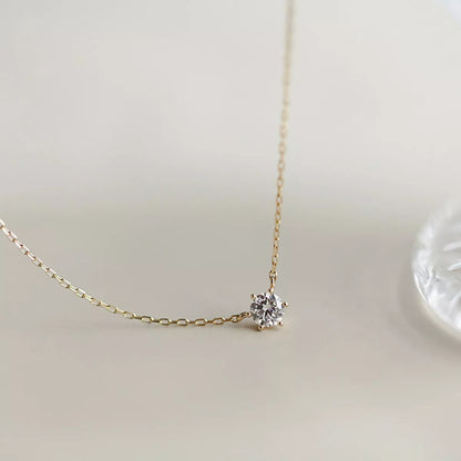 Sterling Silver Zircon Necklace -