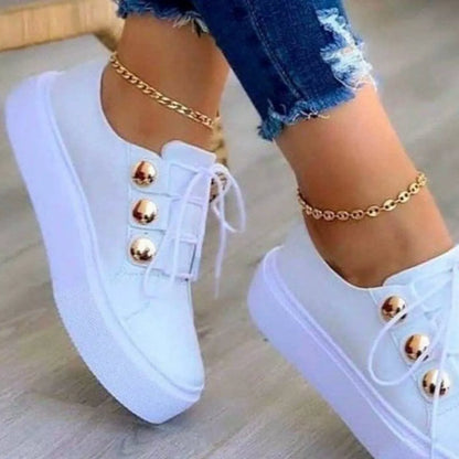 Round Toe Platform Sneakers -