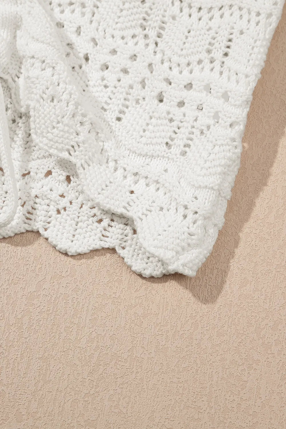 Hollowed Knit Drawstring Sweater Vest -