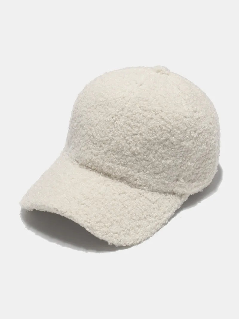 Sherpa Solid Color Baseball Cap - Ivory One Size