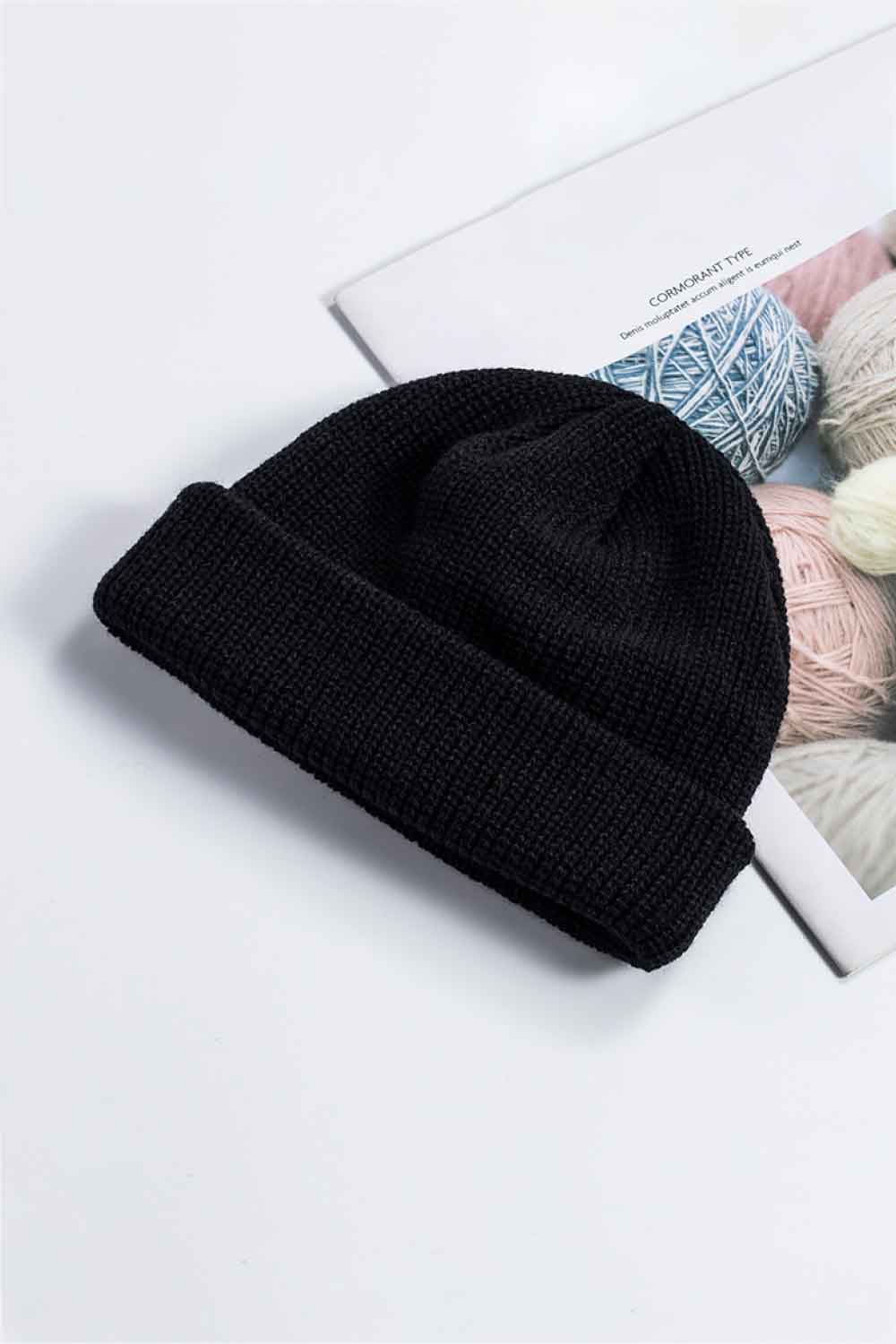 Cozy Rib-Knit Cuff Beanie - Black One Size