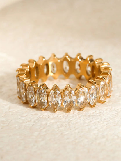 18K Gold-Plated Zircon Ring -