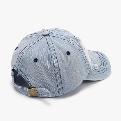 Distressed Cotton Baseball Cap -