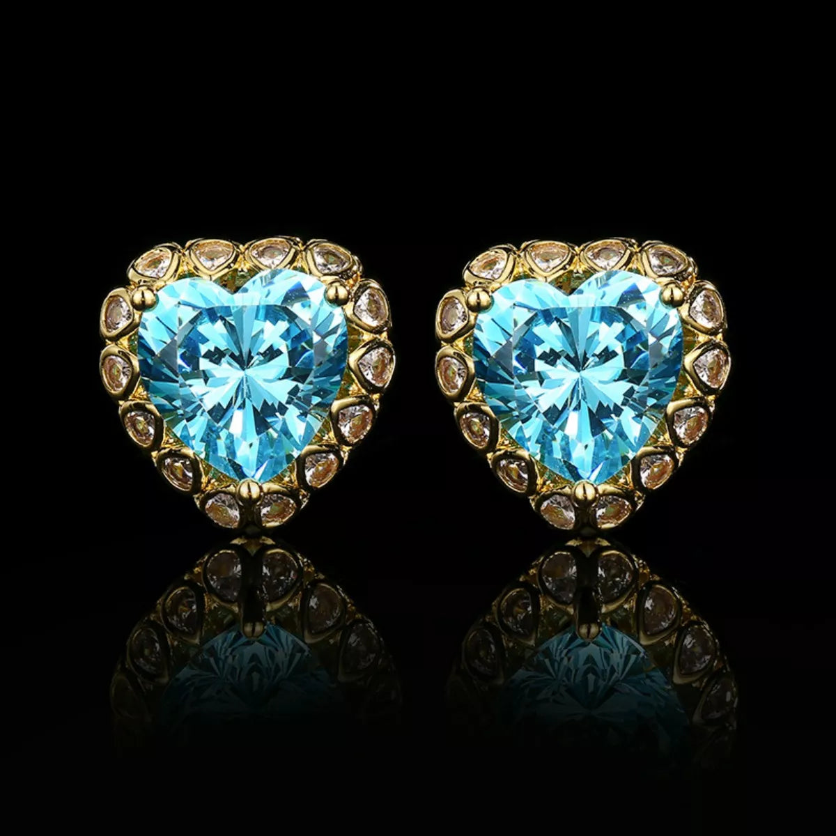 Heart-Shaped Stud Earrings -